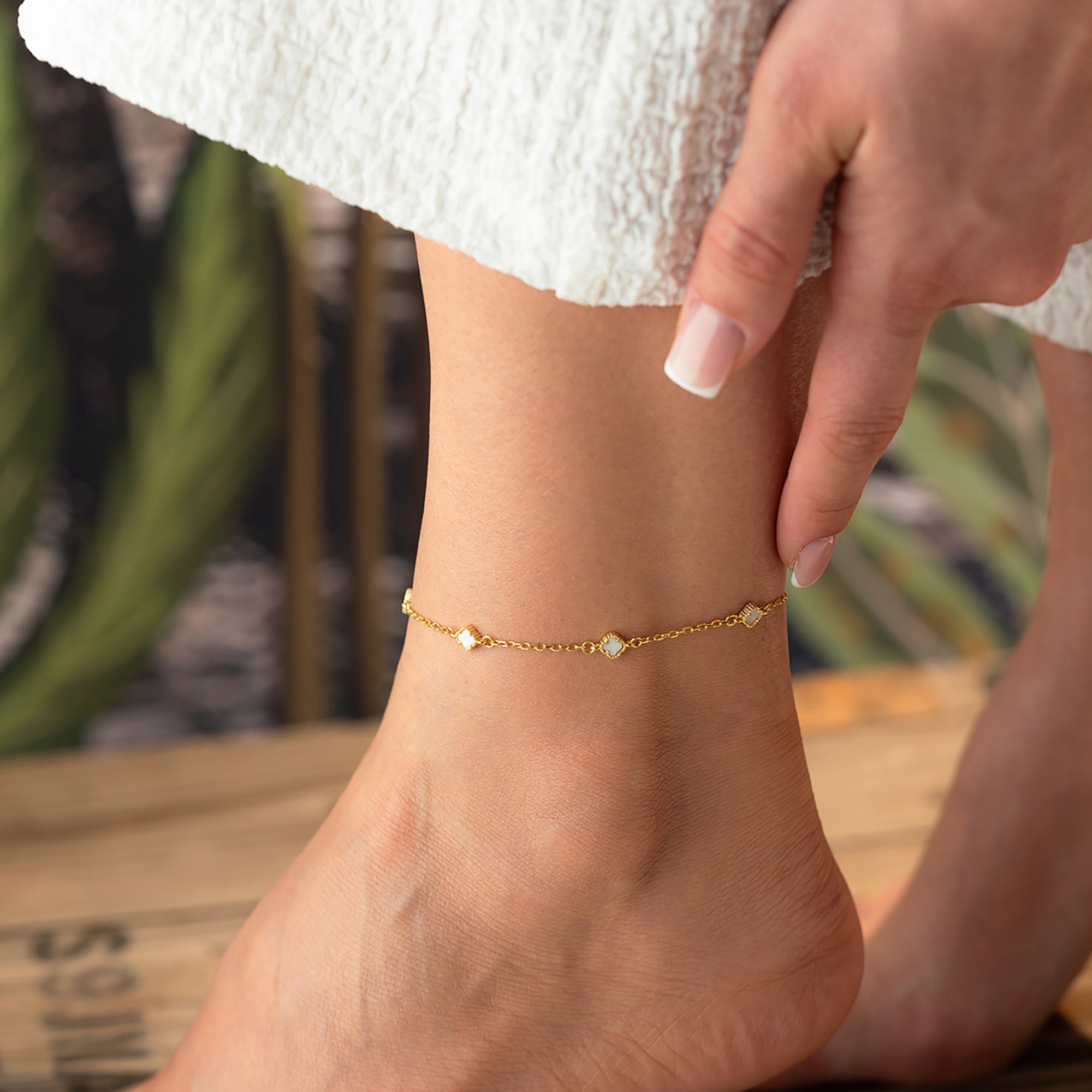 FIRA WEISSE FUSSKETTE | 925 SILBER