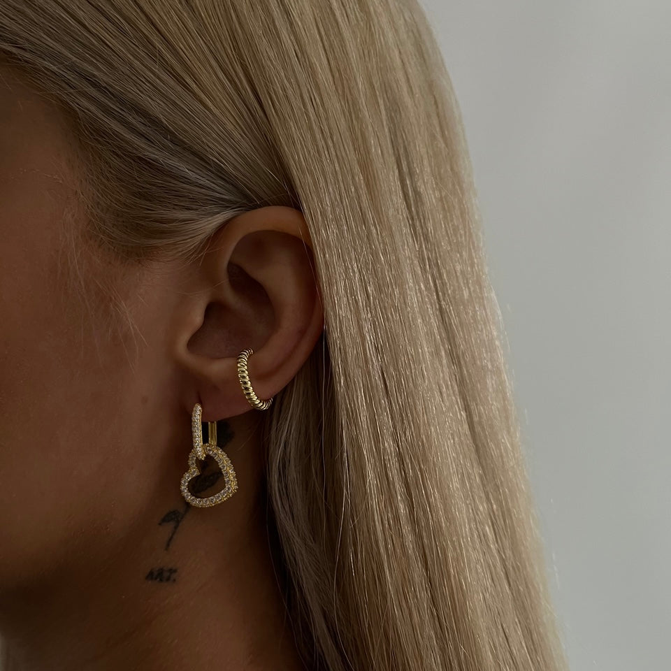 HÄNGENDE HERZ OHRRINGE | 925 SILBER – Bild 4