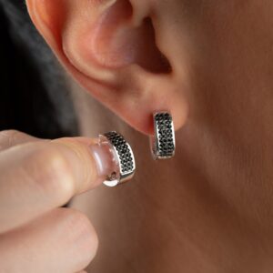 TUGI BLACK STONE OHRRINGE | 925 SILBER