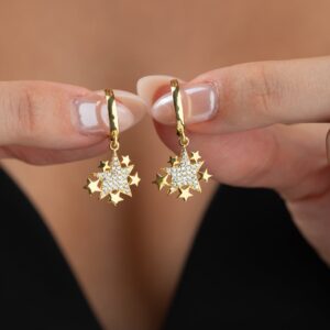 MULTI STERN OHRRINGE | 925 SILBER