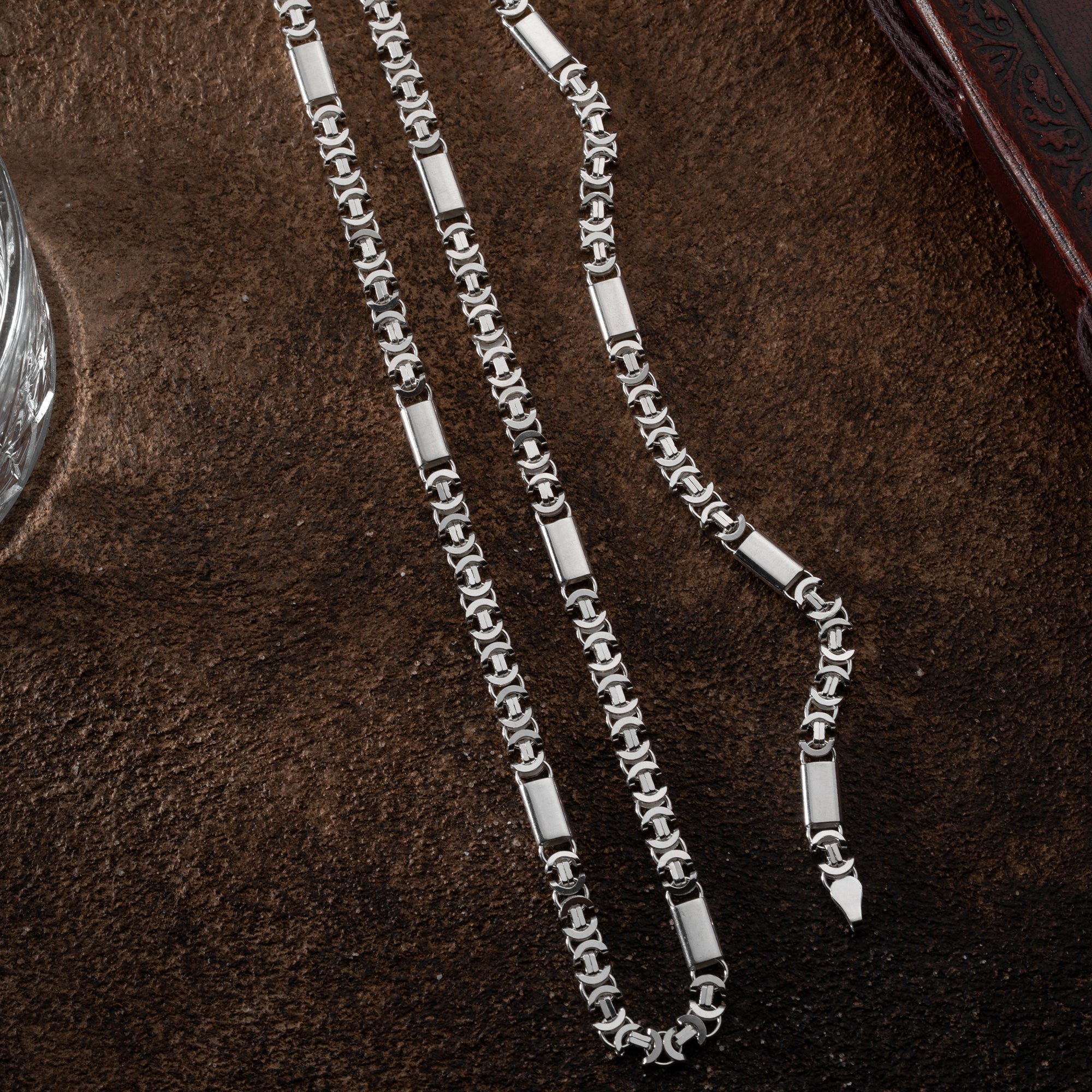 PLATTENKÖNIGSKETTE FLACH SET 6 MM | 925 SILBER – Bild 2