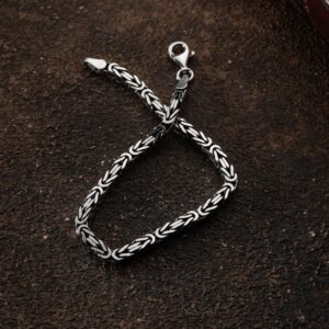 KÖNIGSARMBAND VIERKANT OXIDIERT 5MM | 925 SILBER