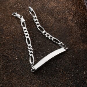 BIG FIGARO ARMBAND MIT GRAVUR | 925 SILBER