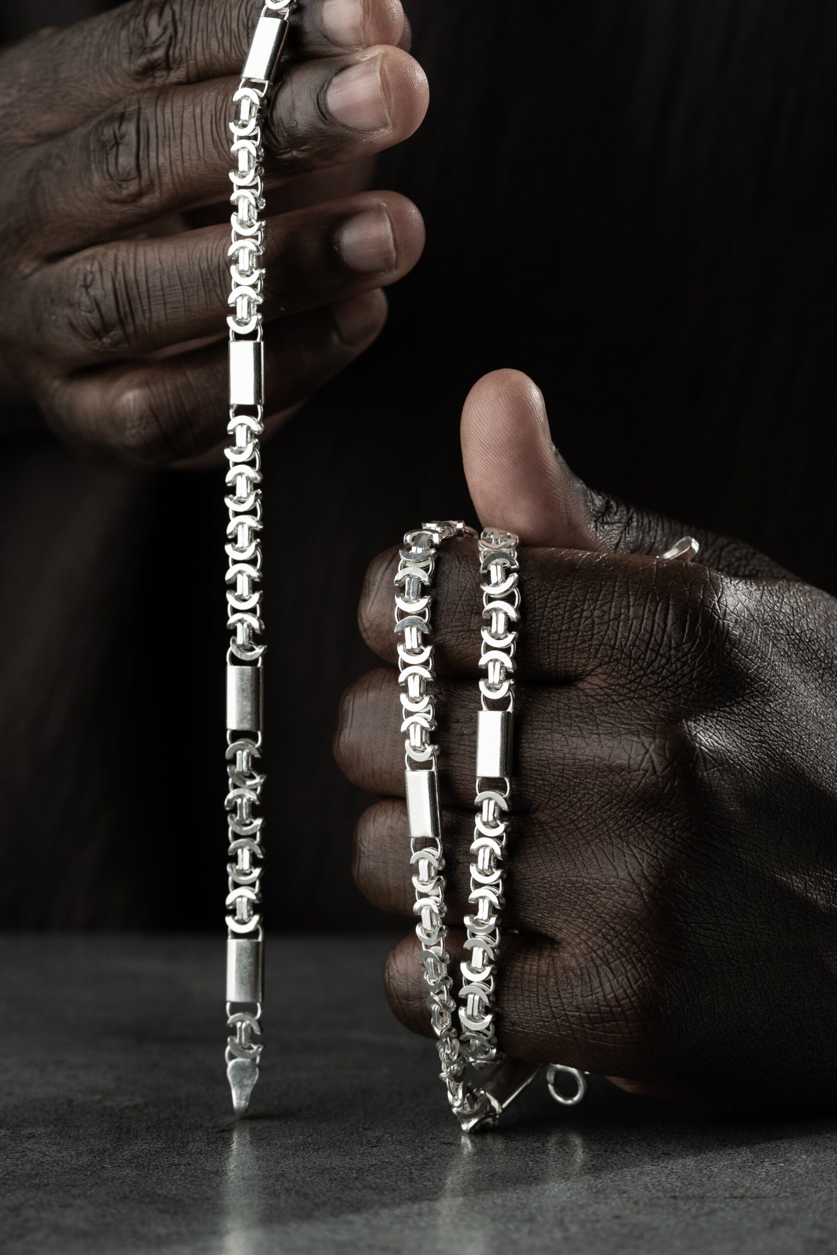 PLATTENKÖNIGSKETTE FLACH SET 6 MM | 925 SILBER – Bild 5