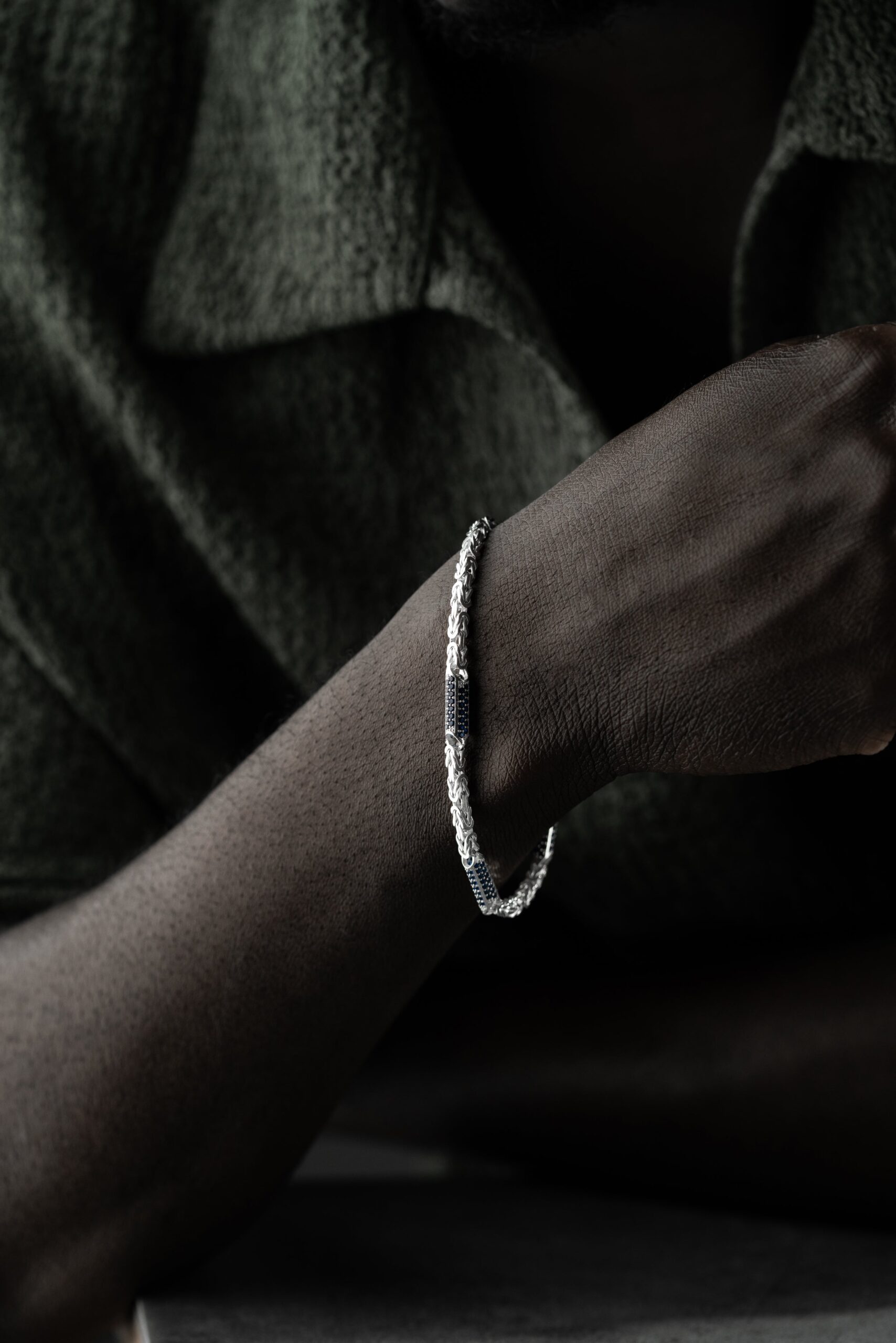 KÖNIGSARMBAND BLUE STRASSSTEIN 5MM | 925 SILBER – Bild 3