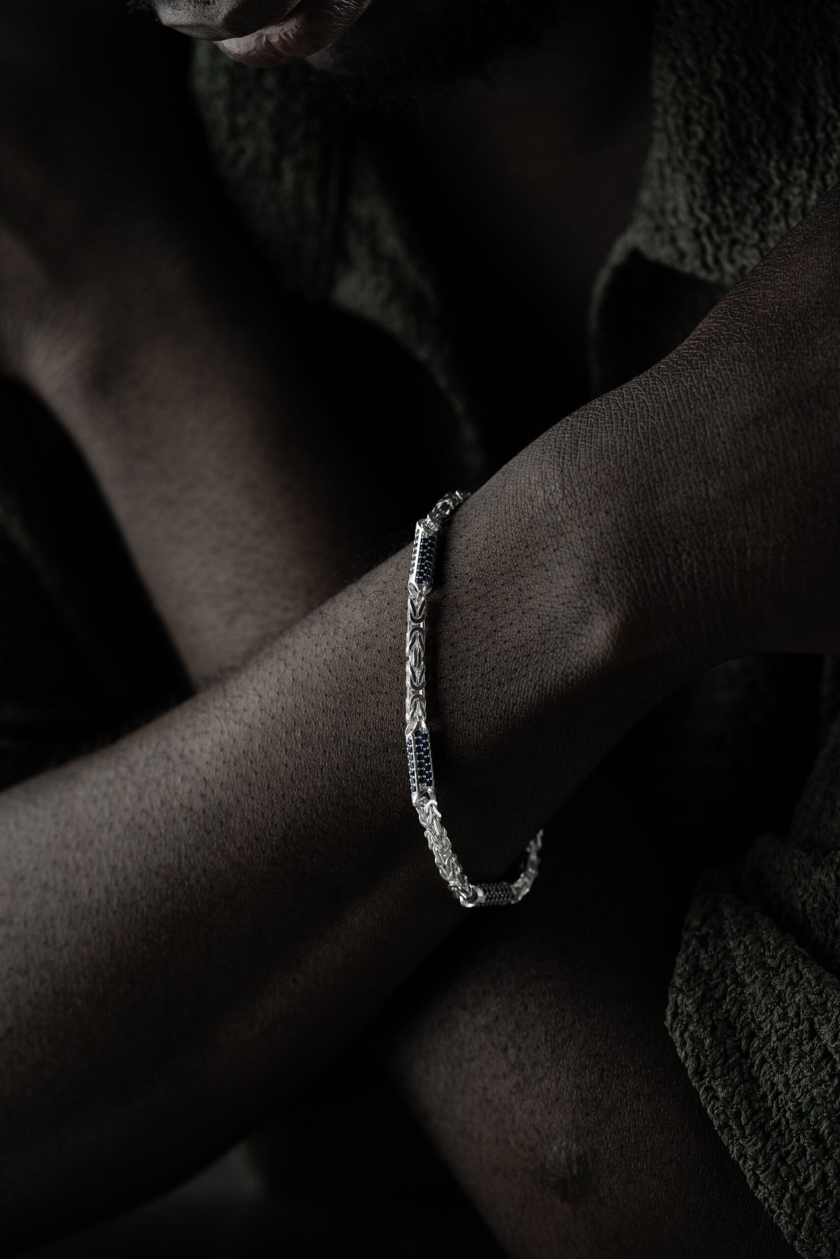 KÖNIGSARMBAND BLUE STRASSSTEIN 5MM | 925 SILBER – Bild 4