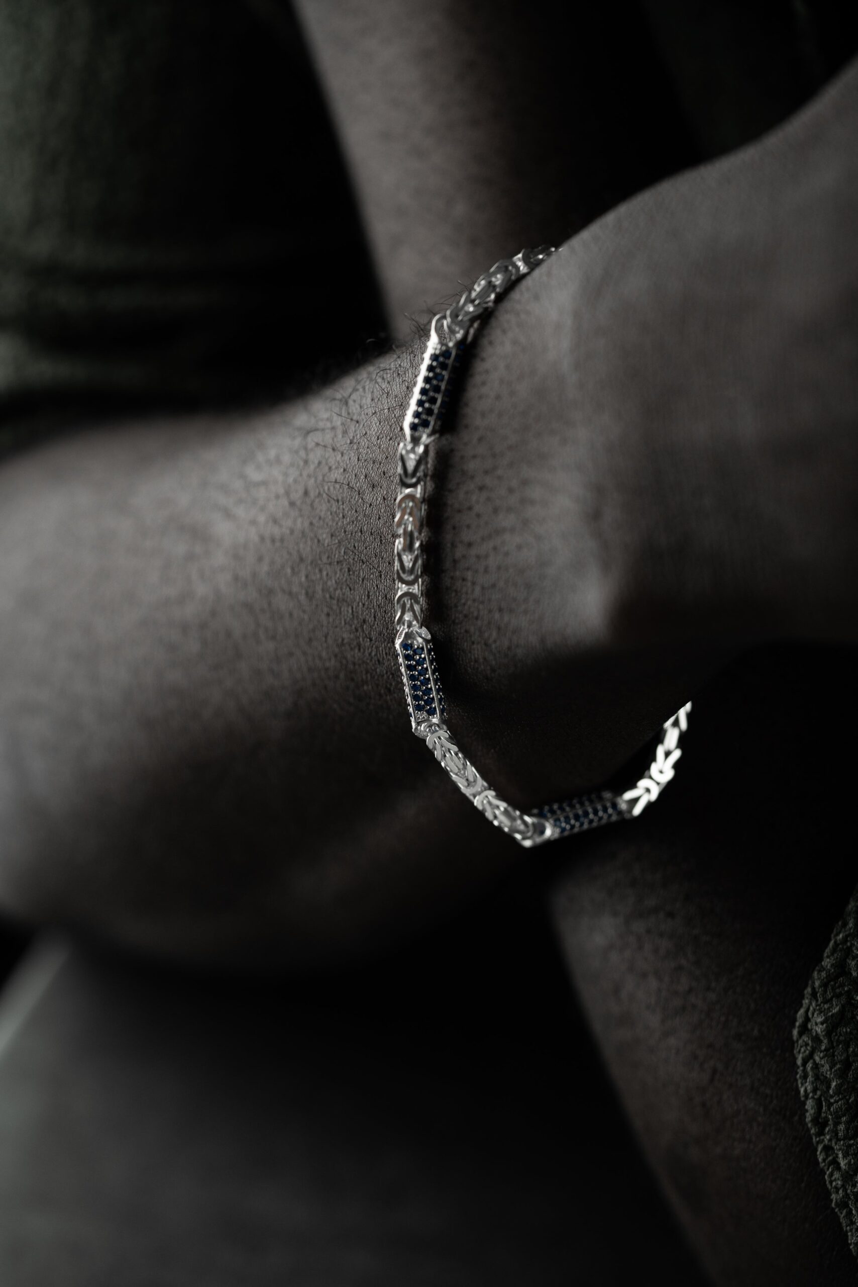 KÖNIGSARMBAND BLUE STRASSSTEIN 5MM | 925 SILBER – Bild 5