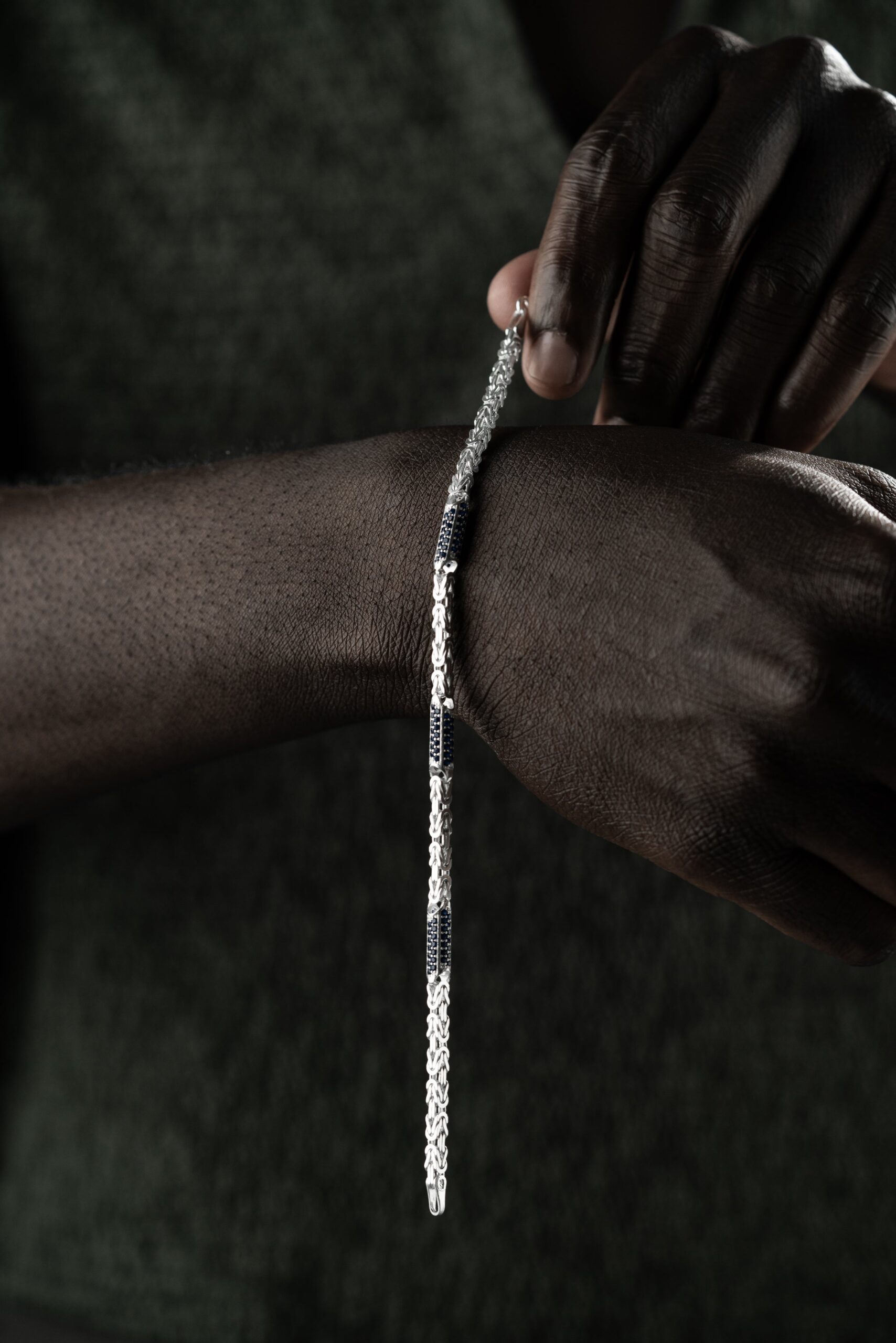 KÖNIGSARMBAND BLUE STRASSSTEIN 5MM | 925 SILBER – Bild 6