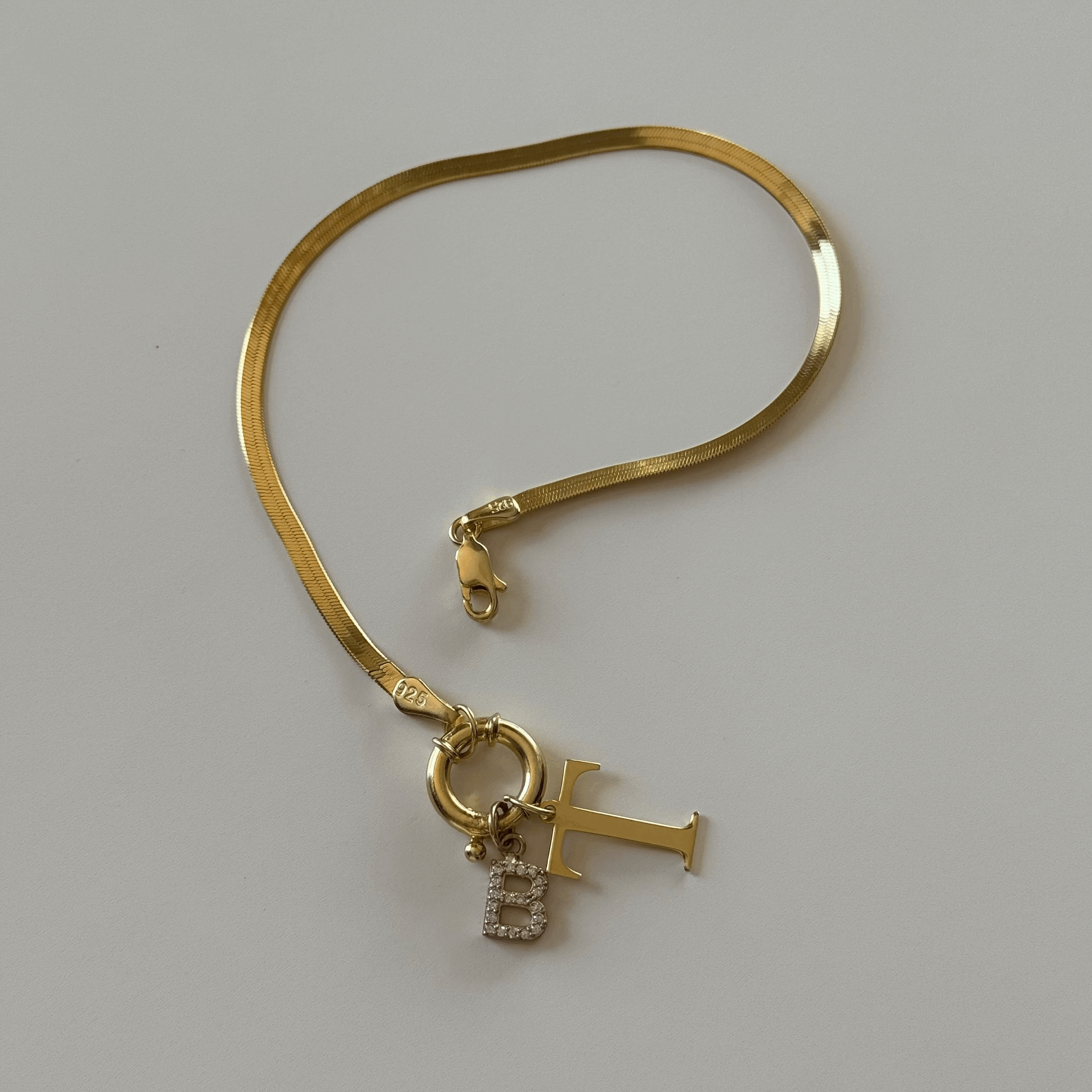 SNAKE DUO BUCHSTABEN ARMBAND | 925 SILBER – Bild 2