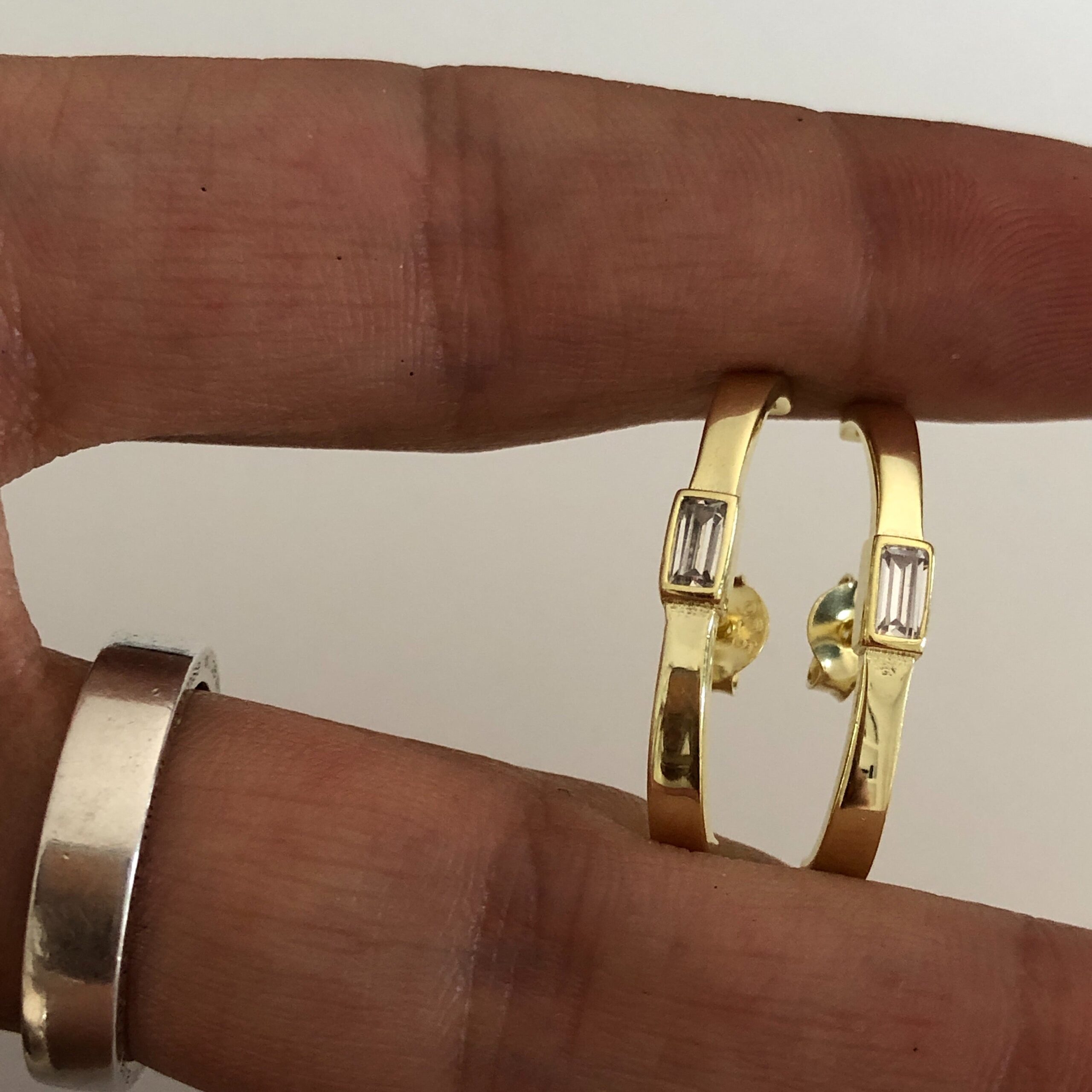 LANGE BAGUETTE OHRRING | 925 SILBER – Bild 3