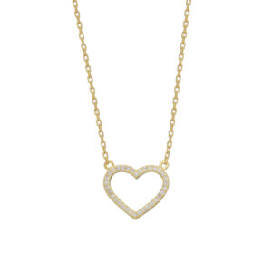 Herz zirkonia halskette - 925 SILBER