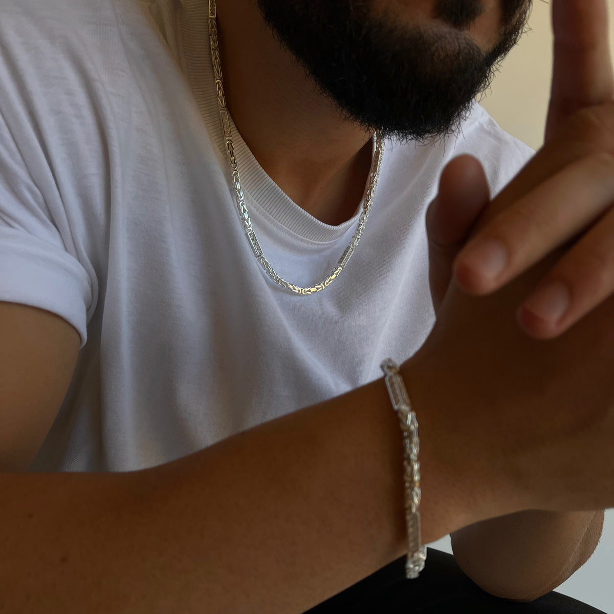 KÖNIGSKETTE MIT STRASSSTEIN | 925 SILBER – Bild 2