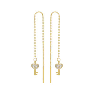 SCHLÜSSEL HÄNGEND OHRRING | 925 SILBER