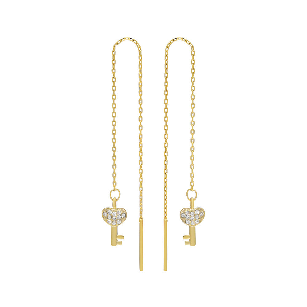 SCHLÜSSEL HÄNGEND OHRRING | 925 SILBER