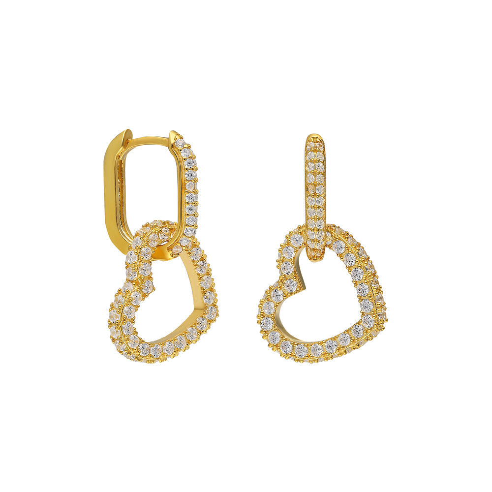 HÄNGENDE HERZ OHRRINGE | 925 SILBER