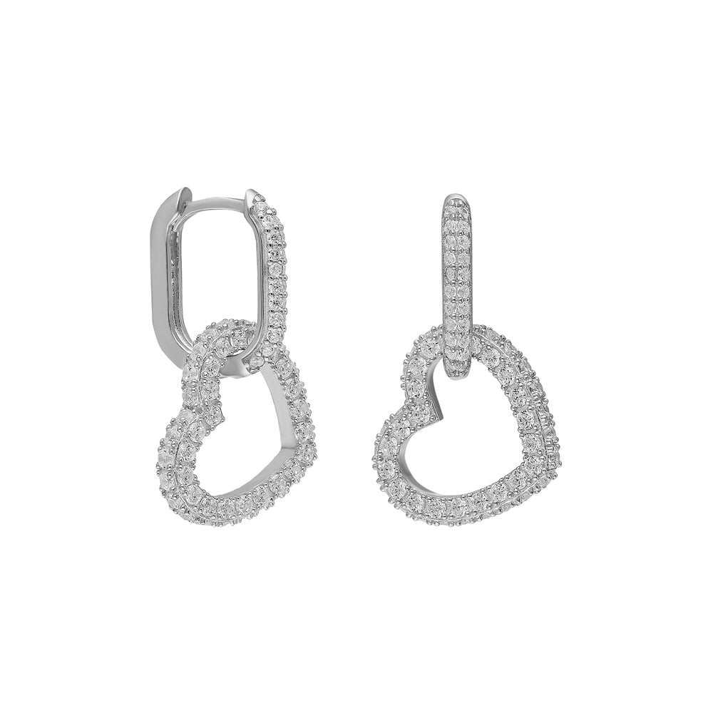 HÄNGENDE HERZ OHRRINGE | 925 SILBER – Bild 3